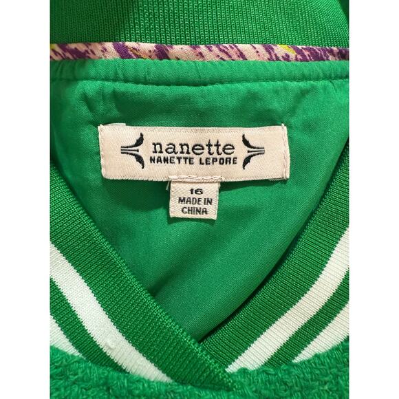 Nanette Lepore NWT  Bomber Jacket  Lily Pad Green Womens Size 16 (110) - Picture 2 of 11